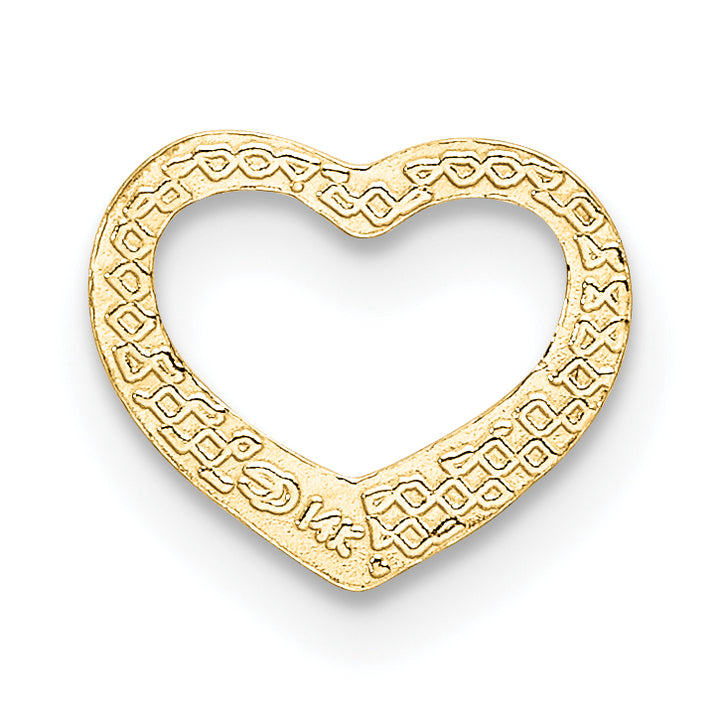14K Polished Mini Floating Heart Slide