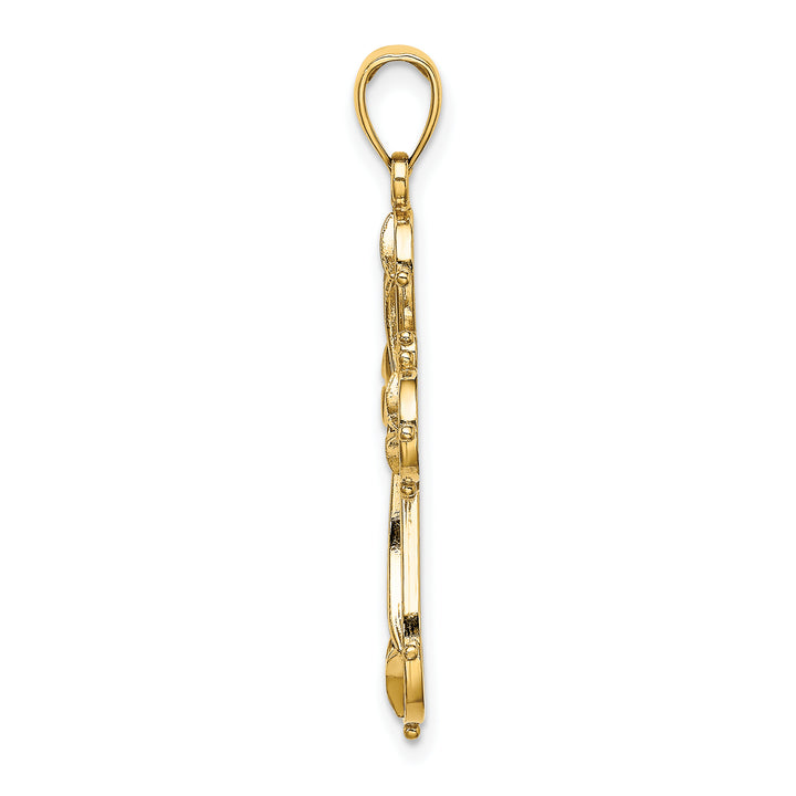 14K Cut-Out Shapes Fancy Cross Charm
