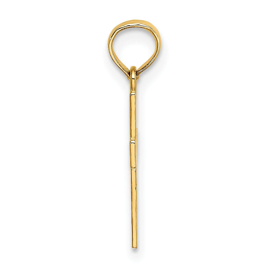 14K Small Textured Cross Charm
