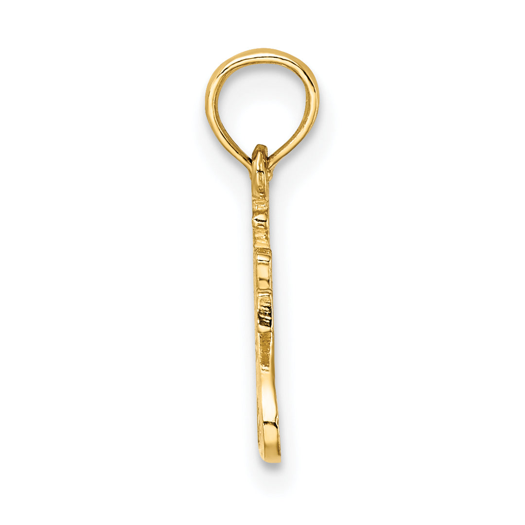 14K Polished and Engraved TRY JESUS Charm