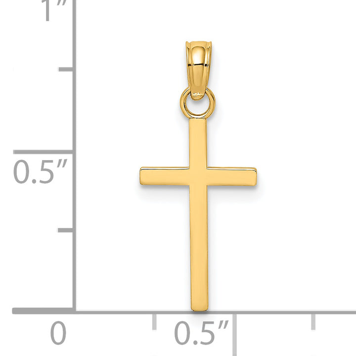 14K Polished Small Cross Charm
