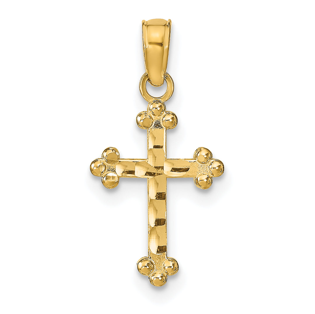14k D/C Cross Pendant