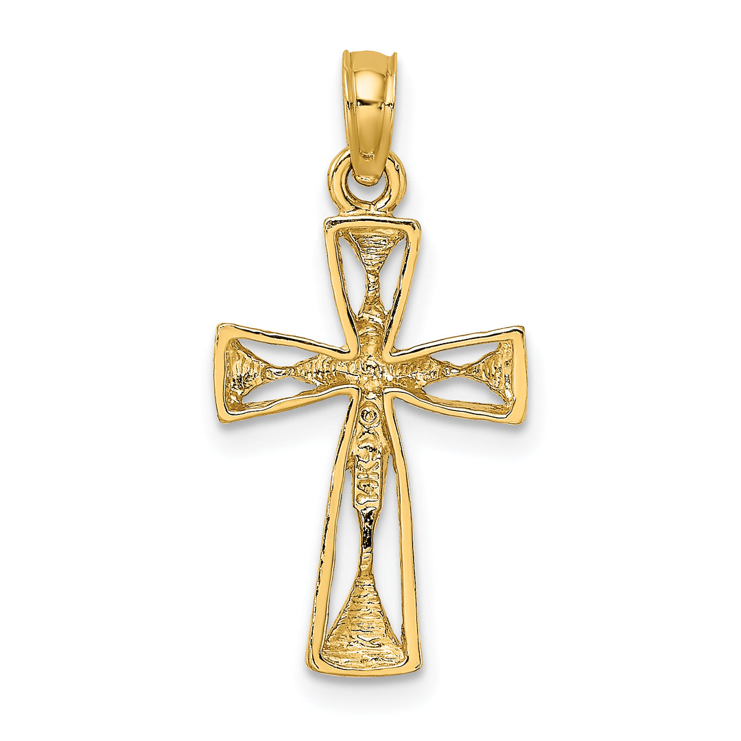 14K Cut-Out Cross w/ Triangle Ends Charm