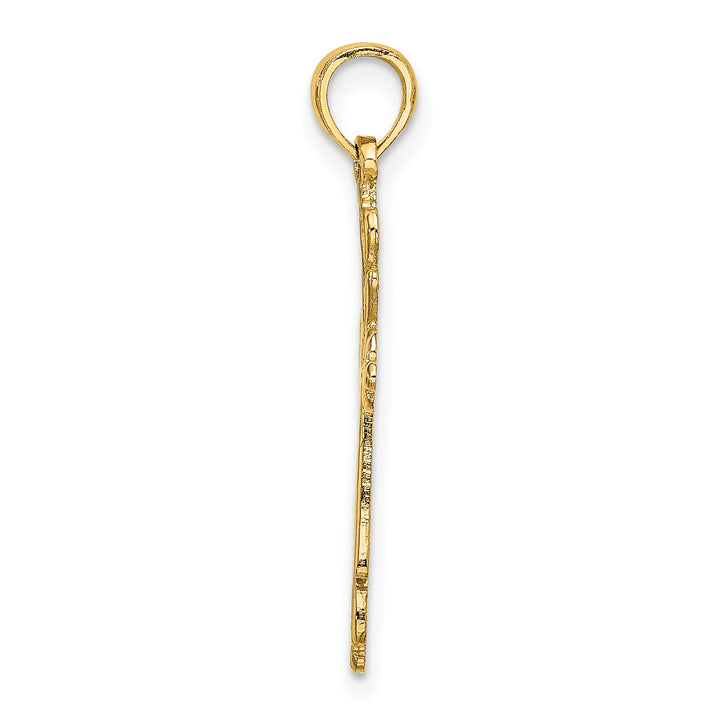 14K Cross Cut-Out w/ Heart Ends Charm
