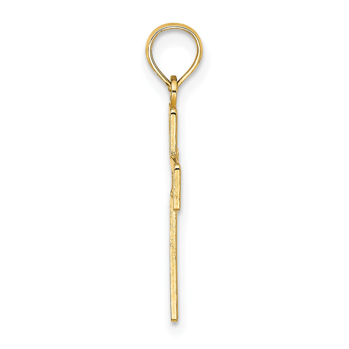 14K Textured Lace Center Cross Charm