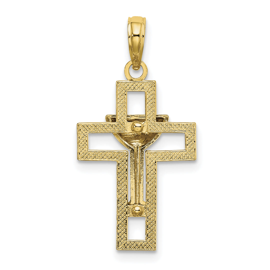14K Polished Cross W/ Communion Cup Charm