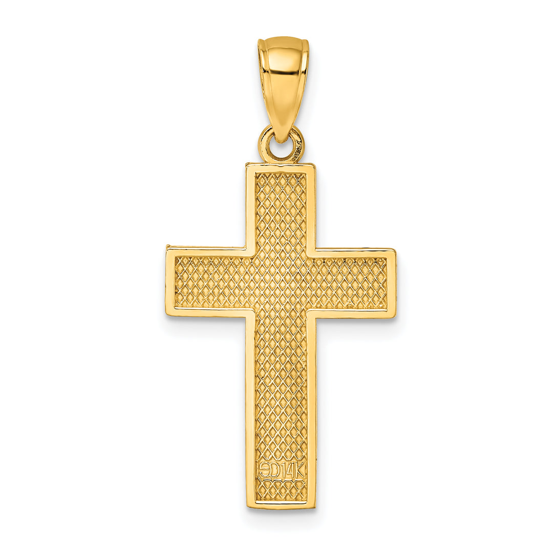 14K Block Cross Charm