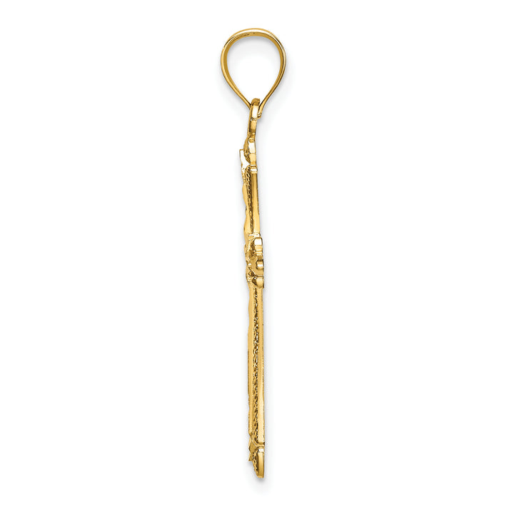 14K D/C Cross w/ Fancy Edges Charm
