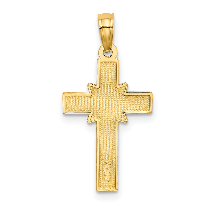 14K D/C Etched Cross Charm