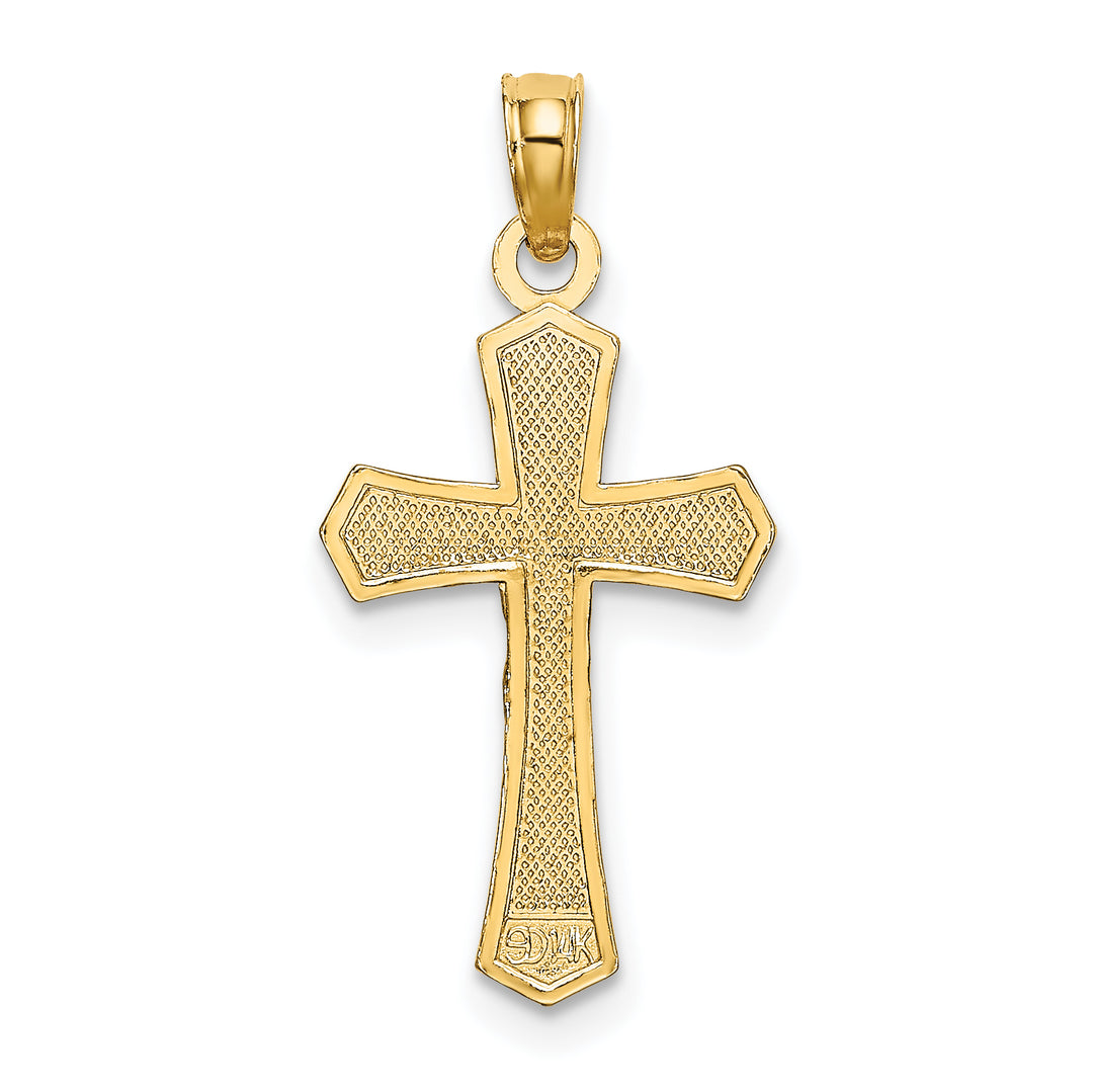 14K Crucifix W/ Beveled Edges Charm