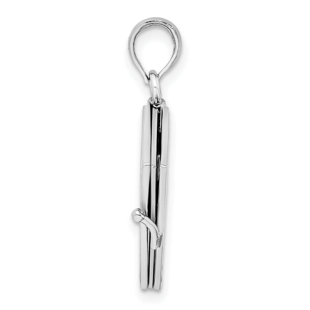14K White Gold 3-D Moveable Ten Commandments Book Charm