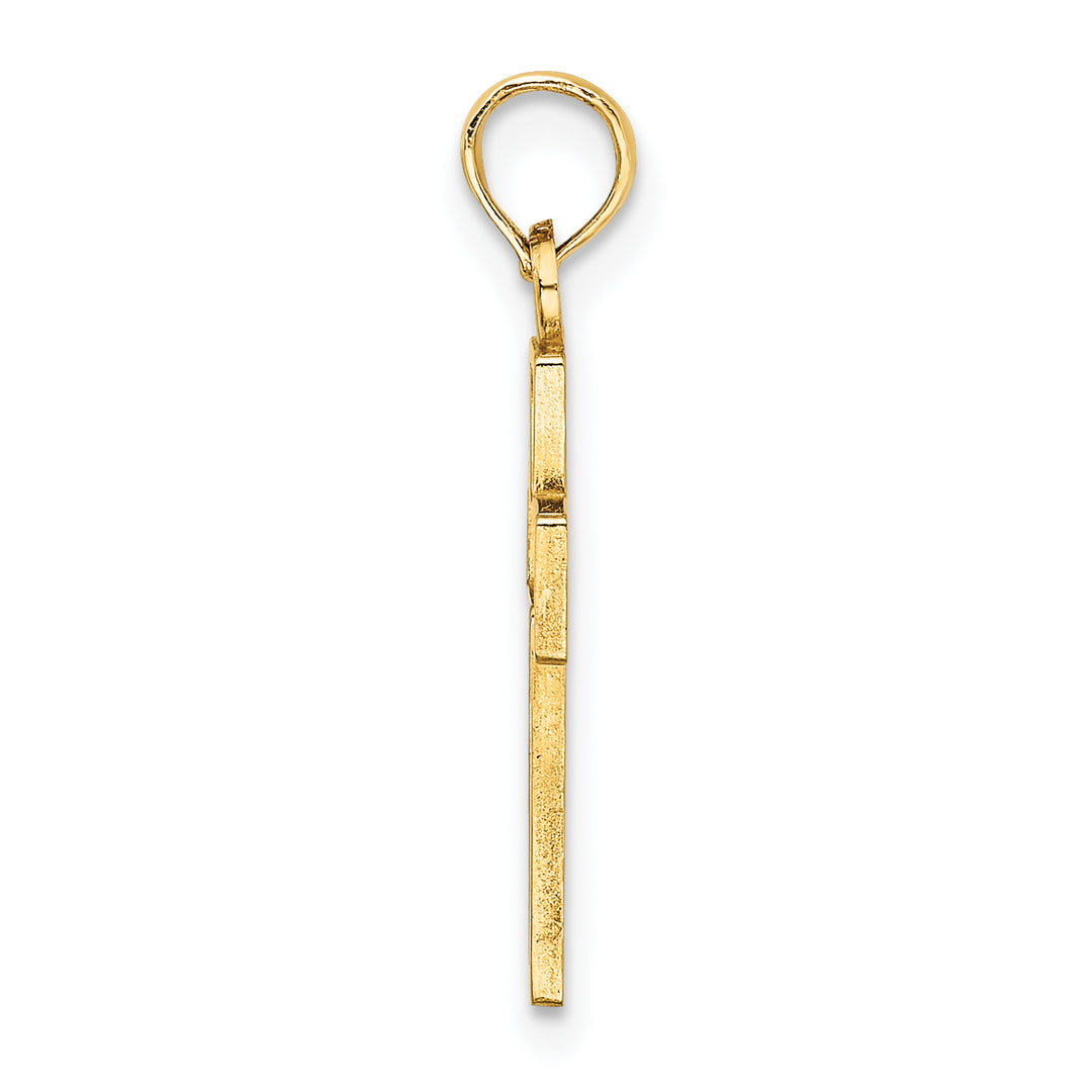14K Flower In Cross Charm