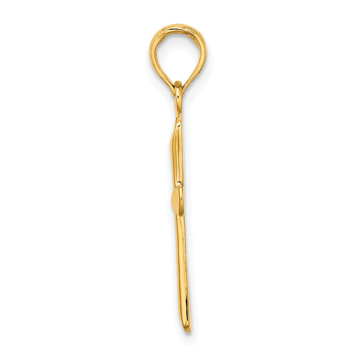14K Polished Beveled Tip Cross Charm