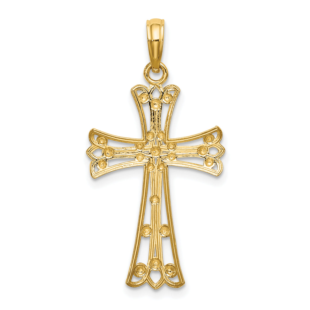 14K w/Rhodium D/C Cross Charm