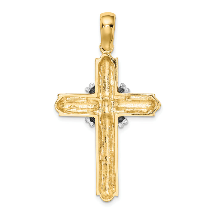 14K Two-tone  X  Center Polished Cross
