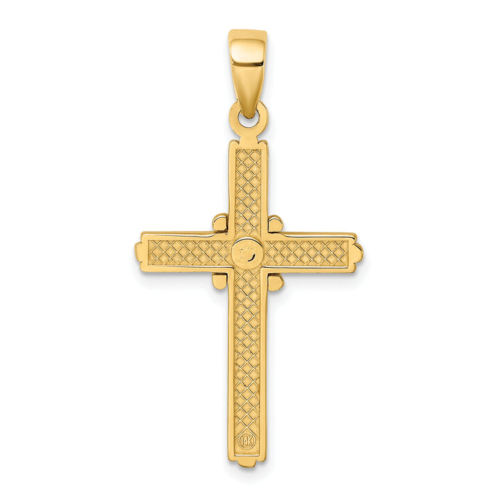 14K Polished  X  Center Cross Charm