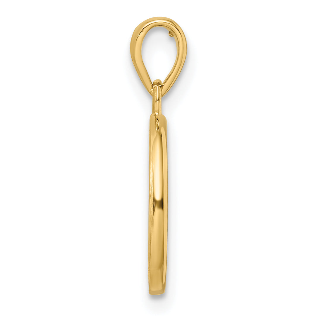 14k Polished Tree of Life Circle Pendant