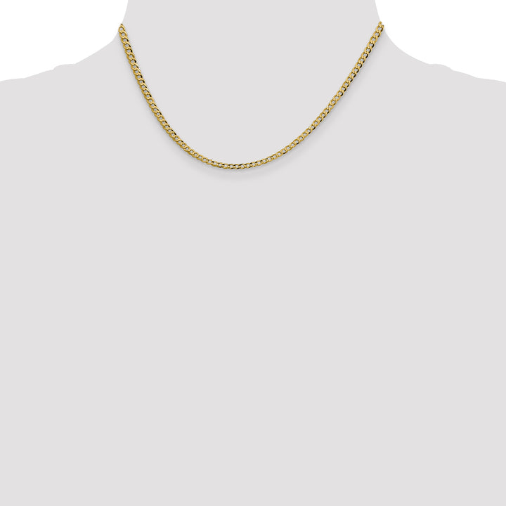 14k 3.1mm Lightweight Flat Cuban Chain
