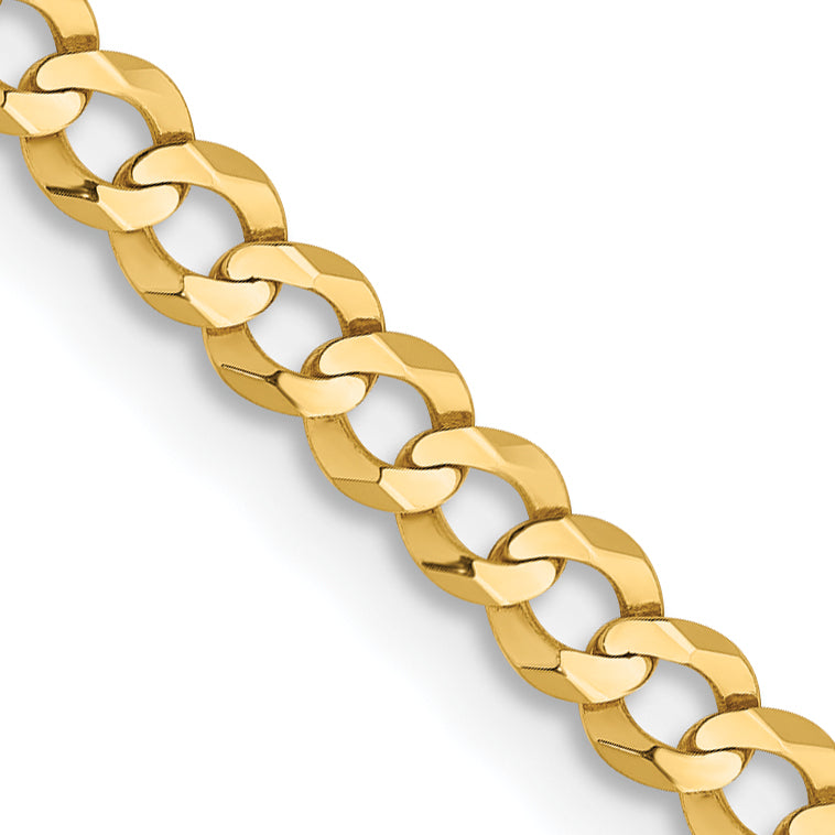 14k 3.1mm Lightweight Flat Cuban Chain