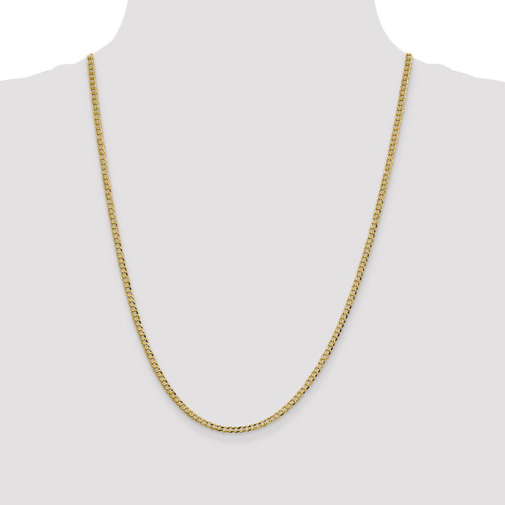 14k 3.1mm Lightweight Flat Cuban Chain