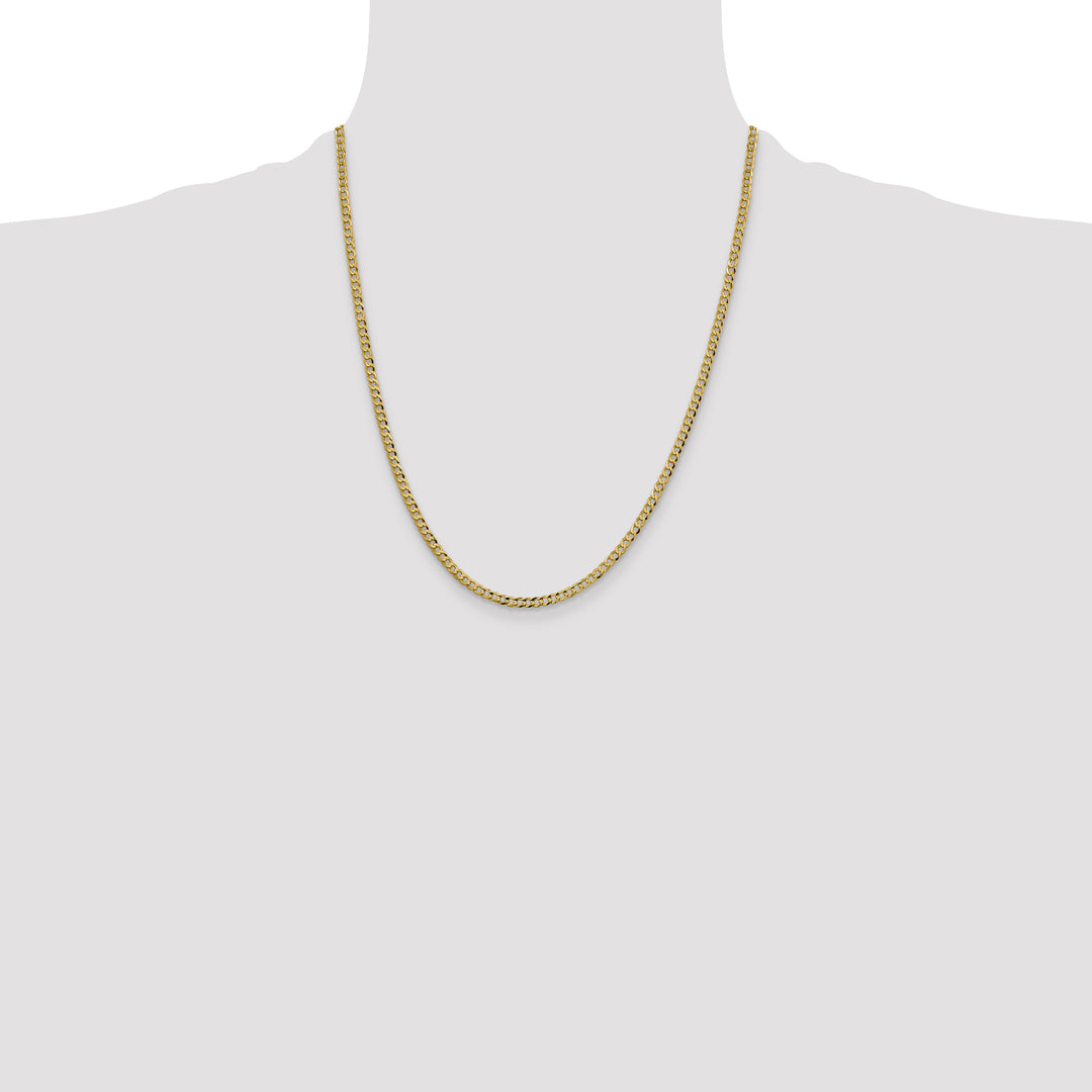 14k 3.1mm Lightweight Flat Cuban Chain