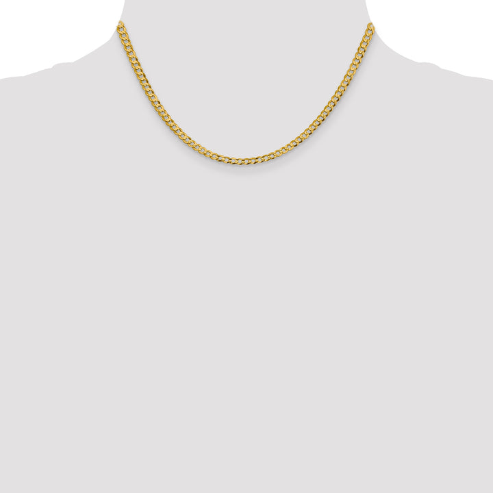 14k 3.7mm Lightweight Flat Cuban Chain