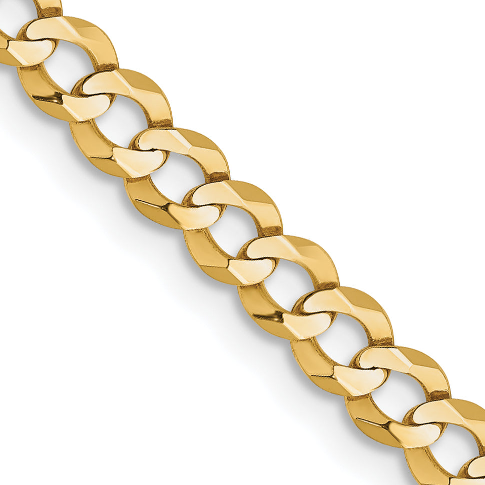 14k 3.7mm Lightweight Flat Cuban Chain