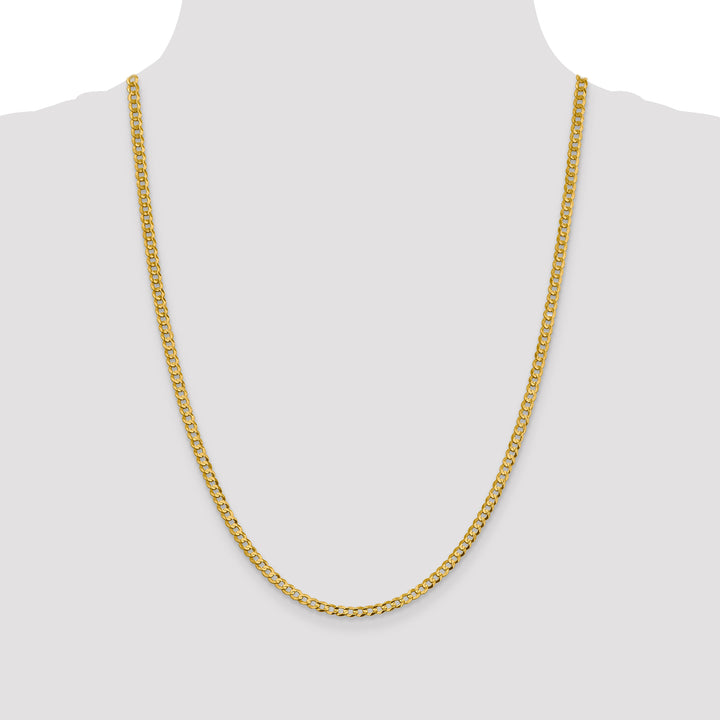 14k 3.7mm Lightweight Flat Cuban Chain