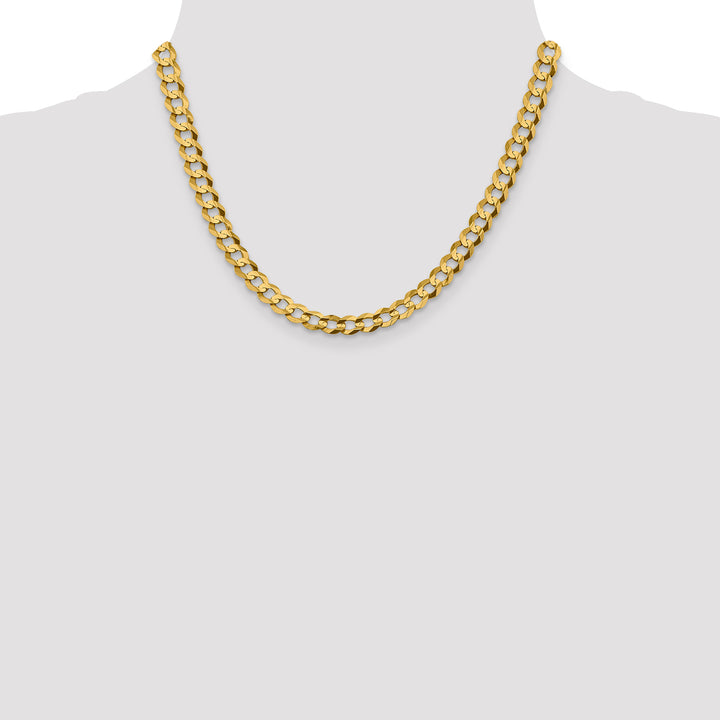 14k 7.2mm Lightweight Flat Cuban Chain