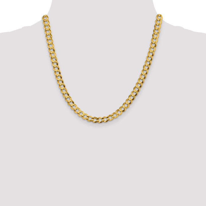 14k 7.2mm Lightweight Flat Cuban Chain
