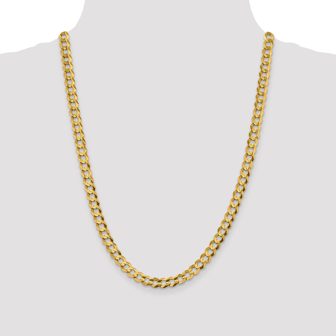 14k 7.2mm Lightweight Flat Cuban Chain