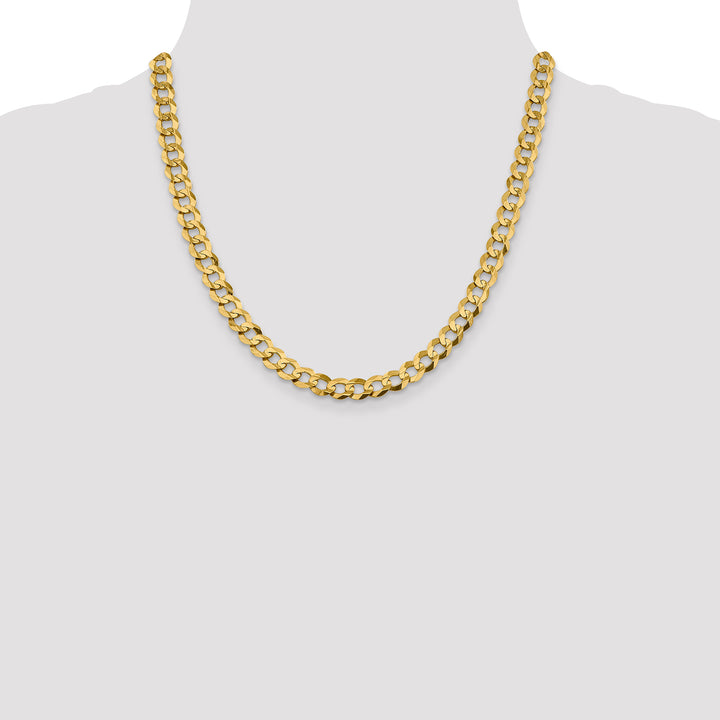 14k 8.3mm Lightweight Flat Cuban Chain