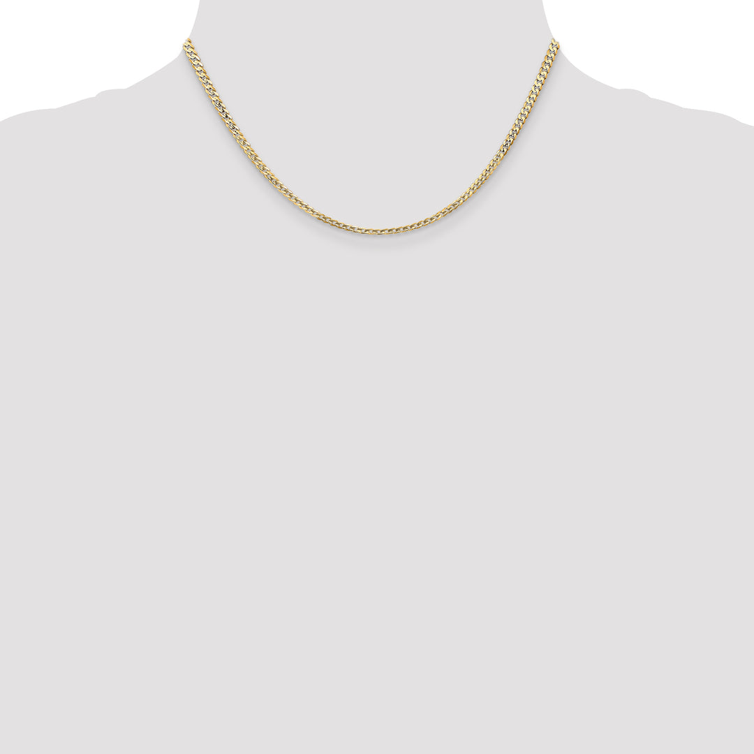 14k 3mm Open Concave Curb Chain