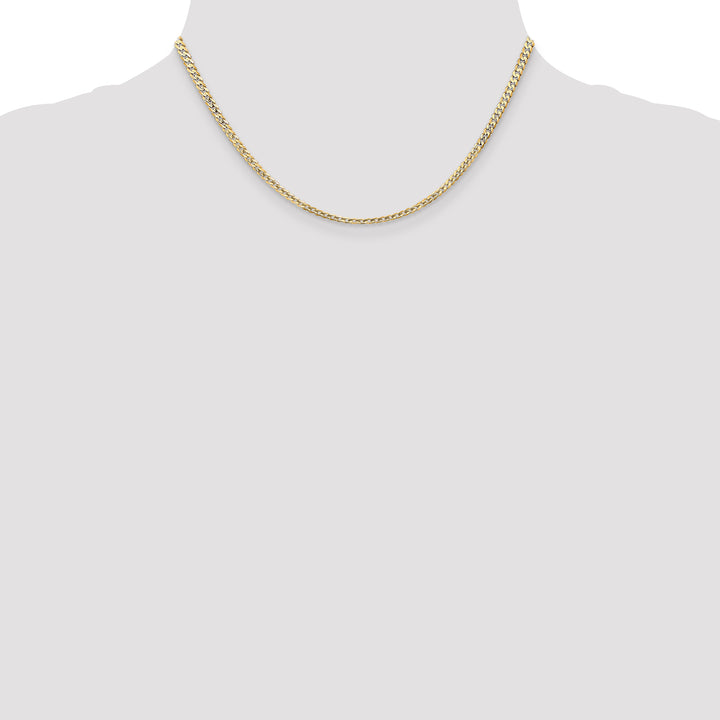 14k 3mm Open Concave Curb Chain