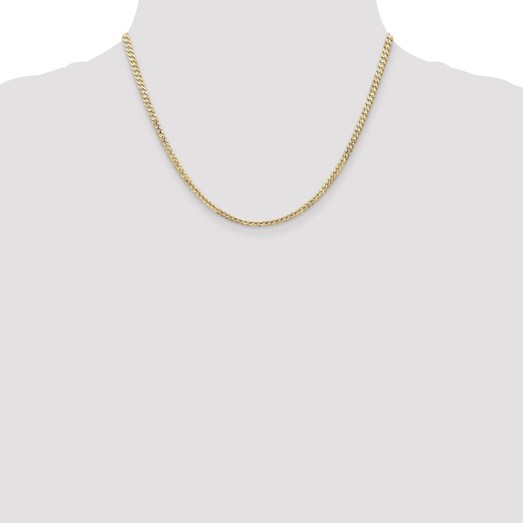 14k 3mm Open Concave Curb Chain