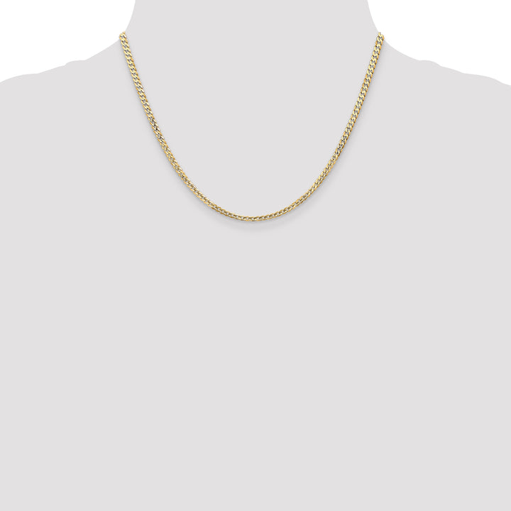 14k 3mm Open Concave Curb Chain