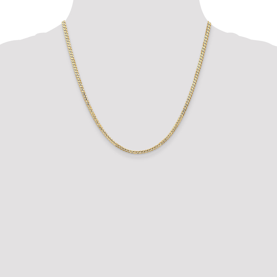 14k 3mm Open Concave Curb Chain
