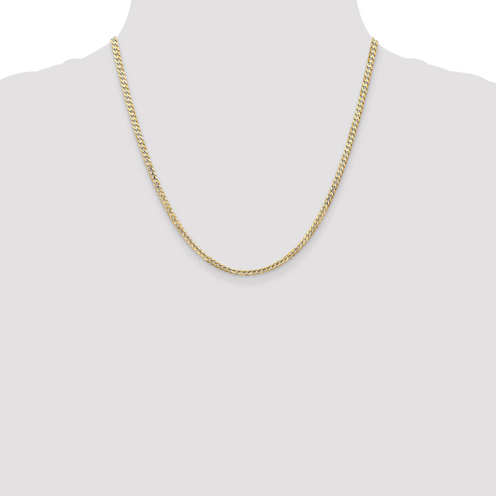 14k 3mm Open Concave Curb Chain