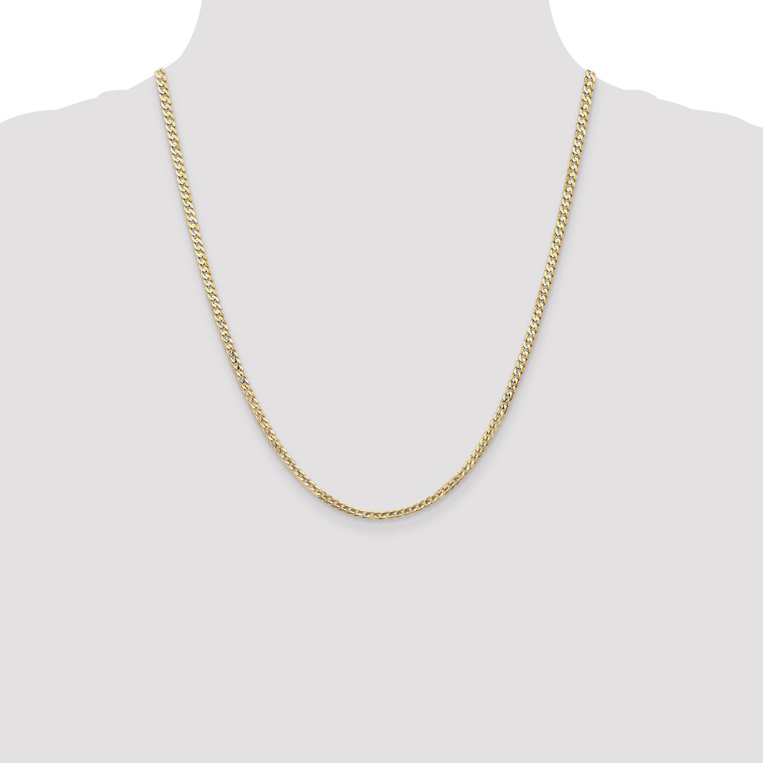 14k 3mm Open Concave Curb Chain