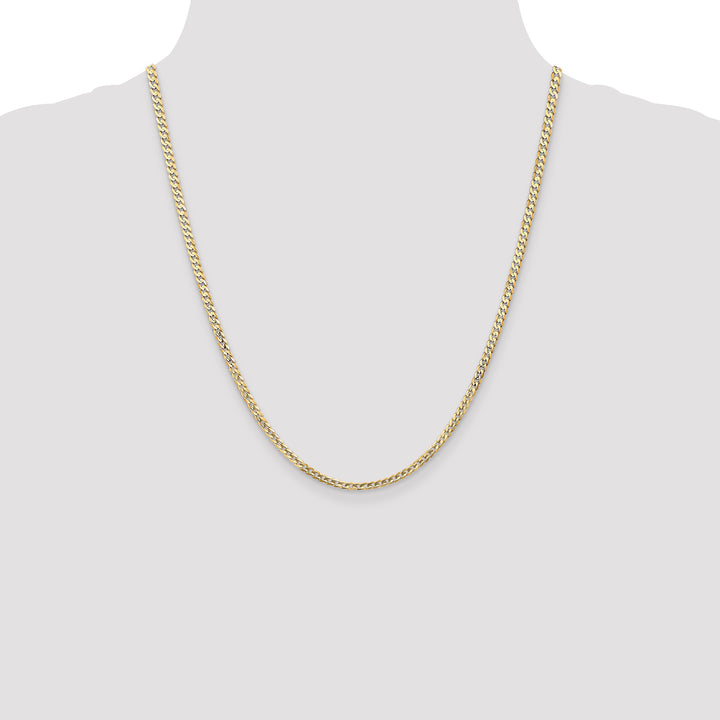 14k 3mm Open Concave Curb Chain