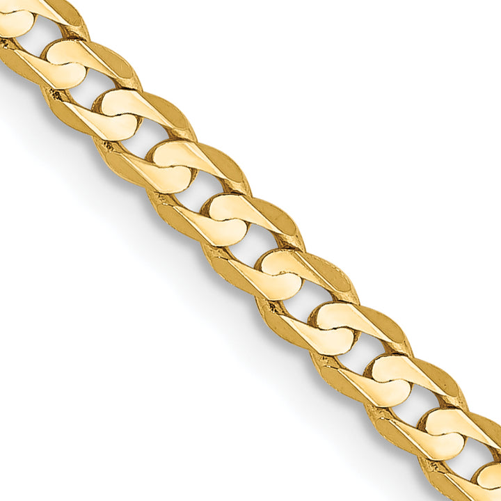 14k 3mm Open Concave Curb Chain