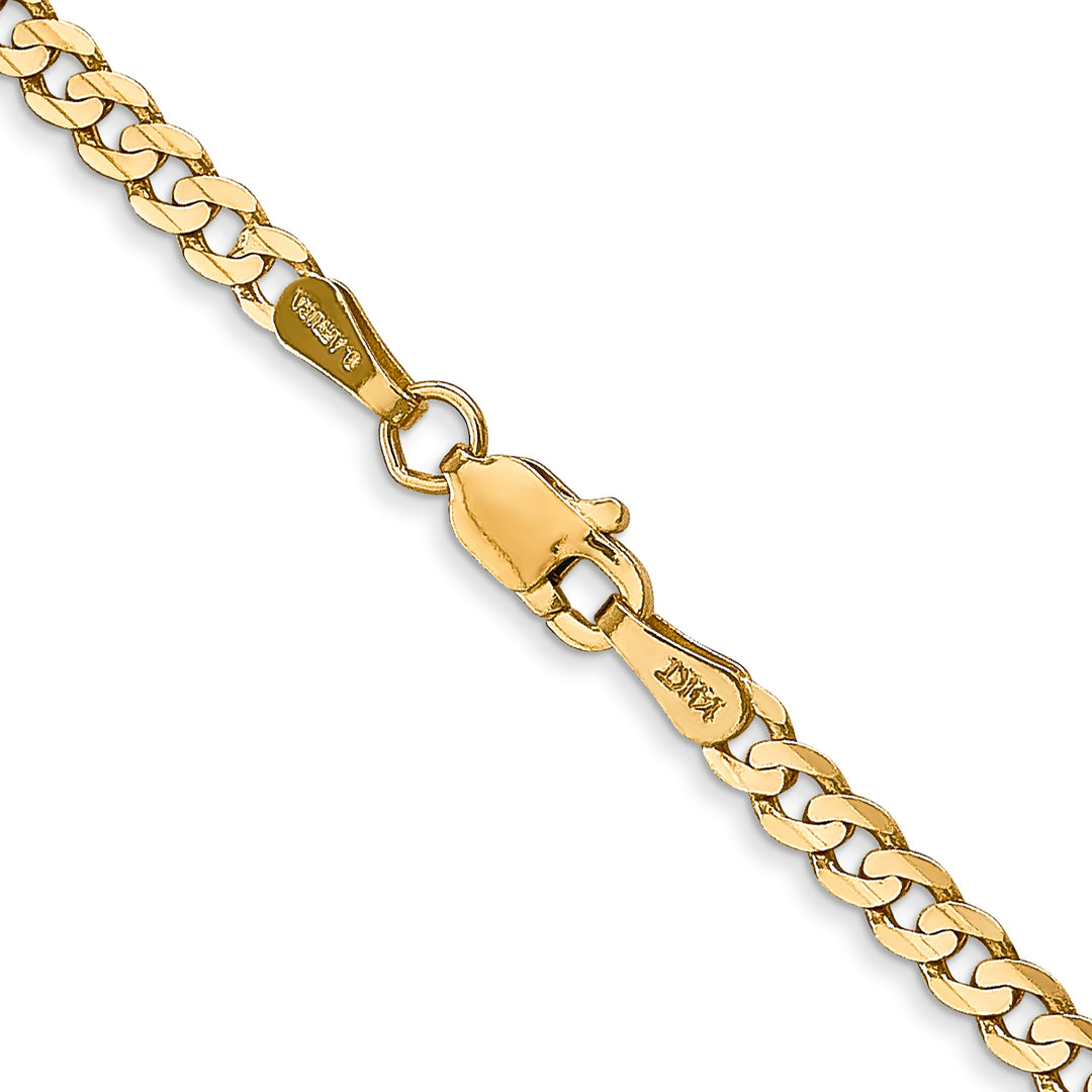 14k 3mm Open Concave Curb Chain
