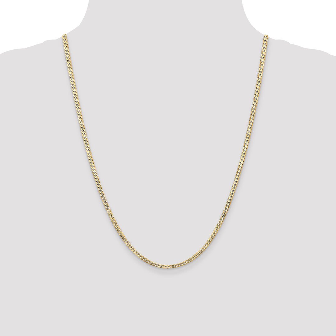 14k 3mm Open Concave Curb Chain