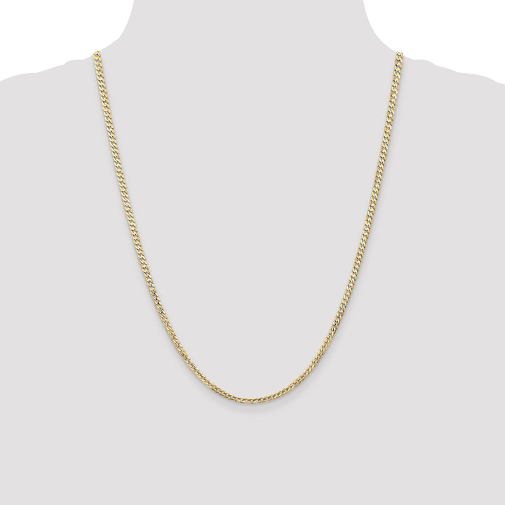 14k 3mm Open Concave Curb Chain