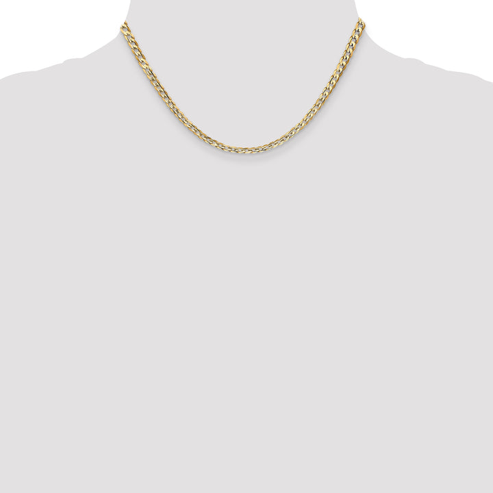 14k 3.8mm Open Concave Curb Chain