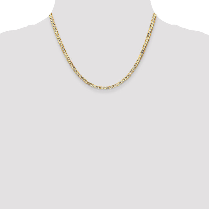 14k 3.8mm Open Concave Curb Chain