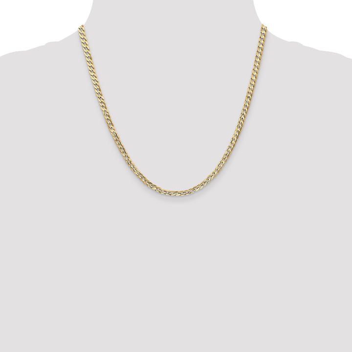 14k 3.8mm Open Concave Curb Chain