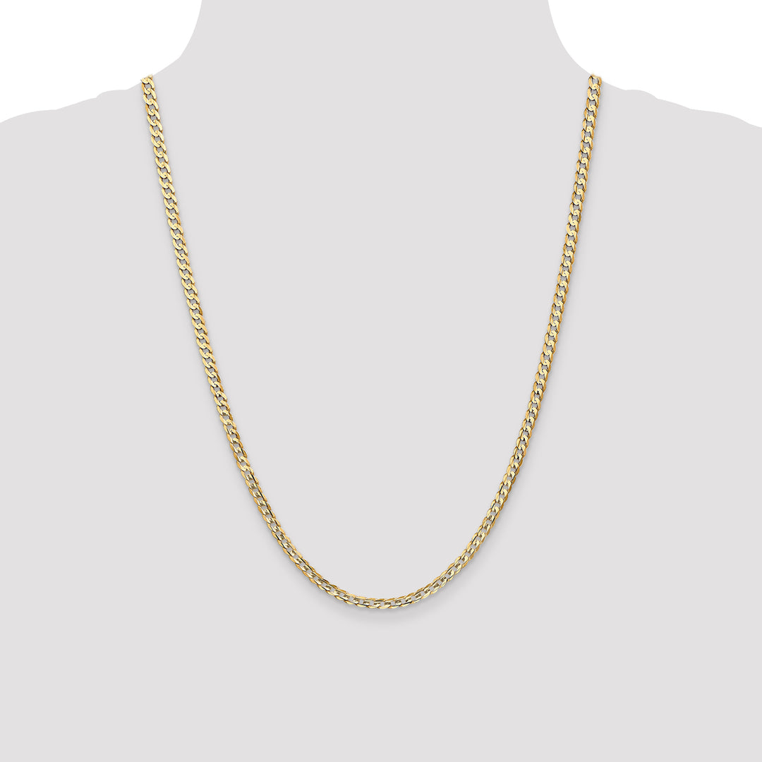 14k 3.8mm Open Concave Curb Chain