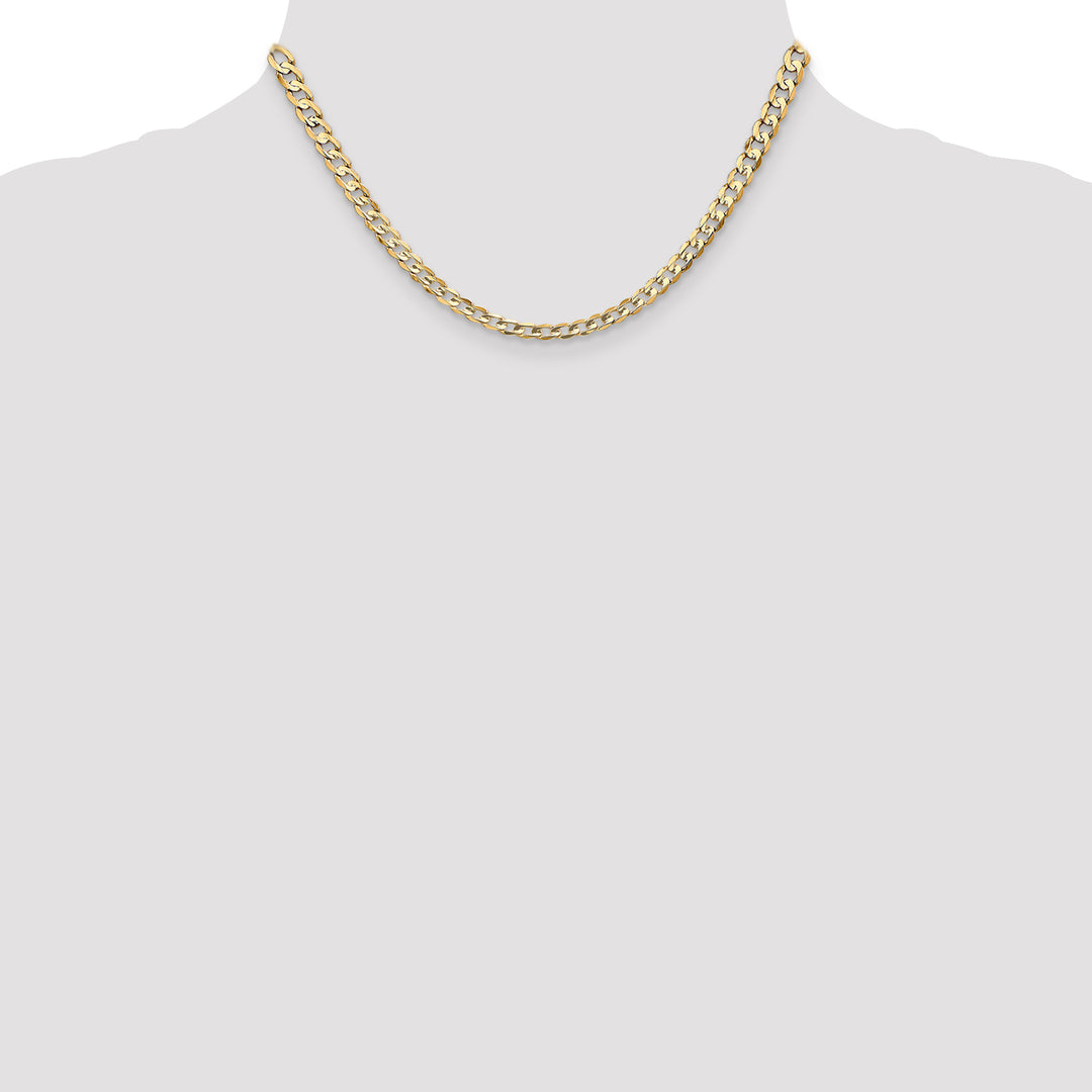14k 4.5mm Open Concave Curb Chain