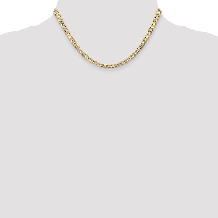 14k 4.5mm Open Concave Curb Chain